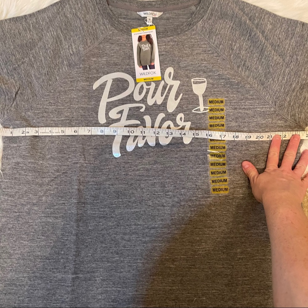 NWT Wildfox Pour Favor Wine Grey Sweatshirt Med Lg - Picture 13 of 13
